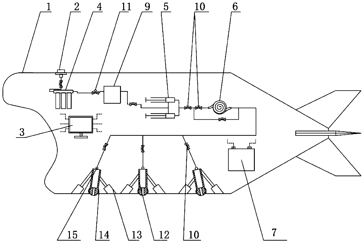 Hydraulic power jet system for eliminating bottom sitting adsorption effect of submersible