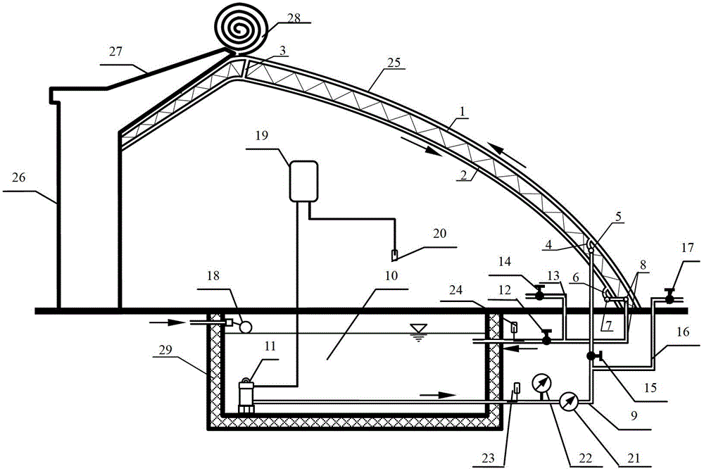 Roof truss solar-collected type solar greenhouse