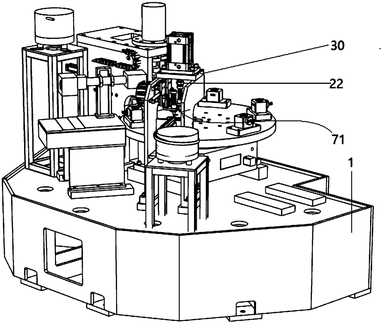 Automatic press-fitting device of starter planetary shafts