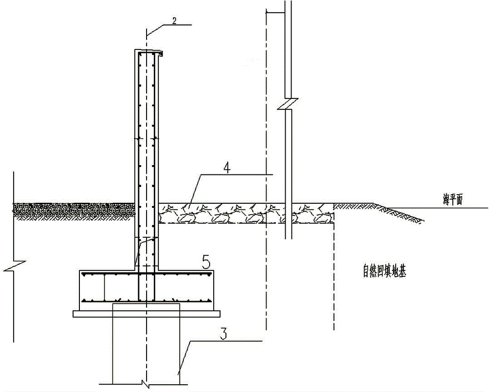 Composite wave-resisting seepage-proof wall for coast flexible direct-current convertor station and transformer substation and construction method