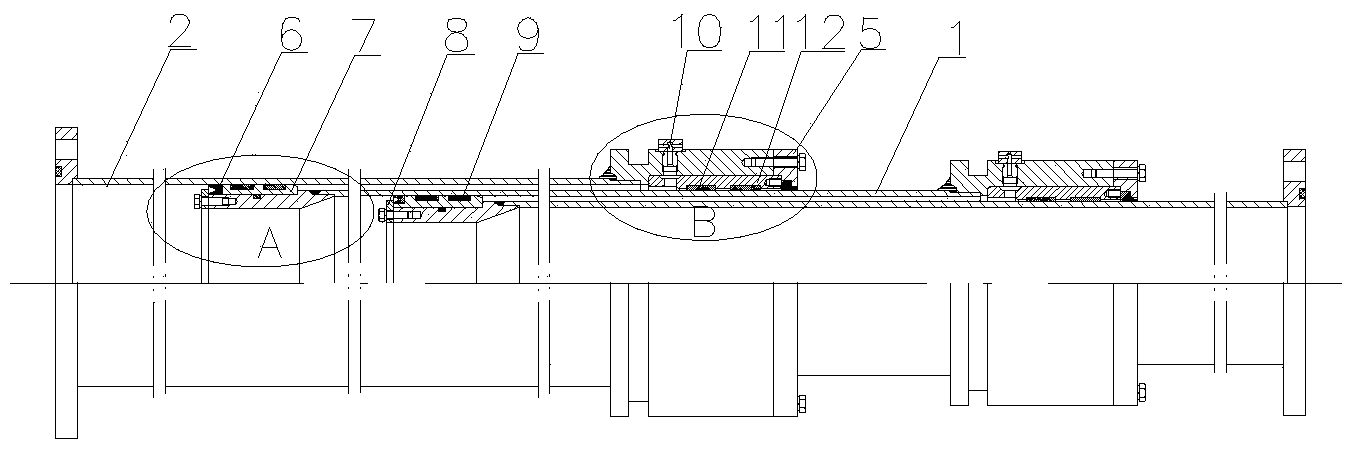 Telescopic powder conveying pipe device