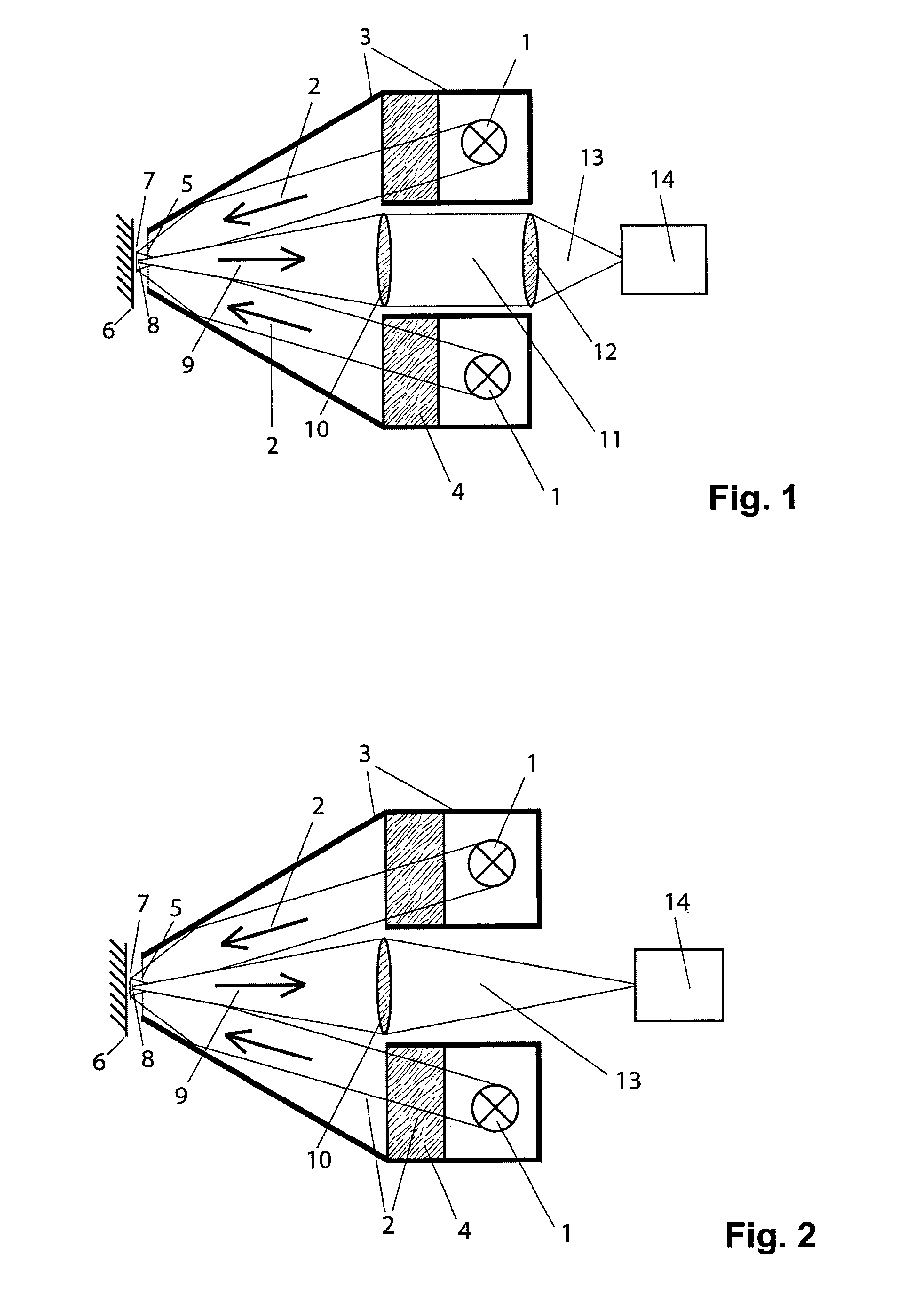 Device for the contactless and nondestructive testing of surfaces