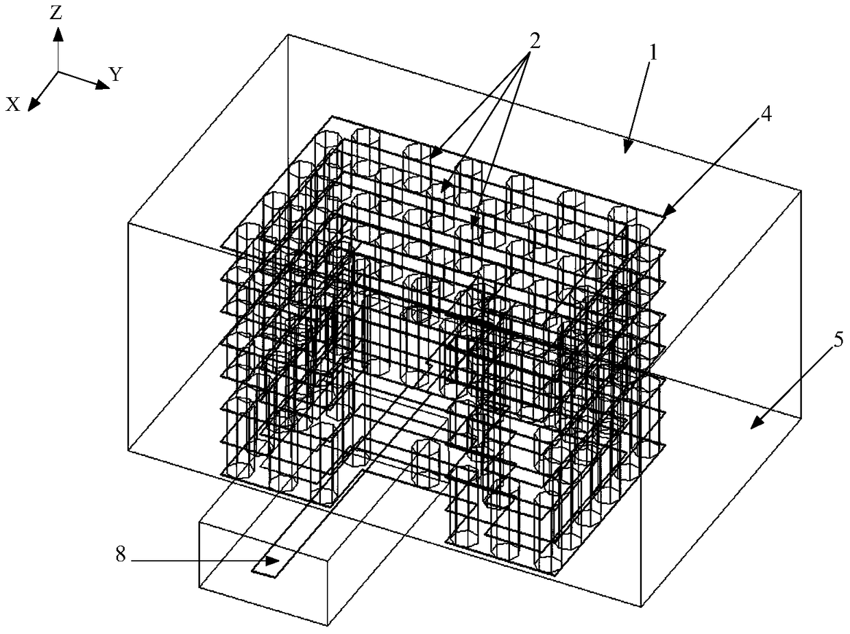 Vertical interconnection circuit structure between substrate-integrated ridge waveguide plates