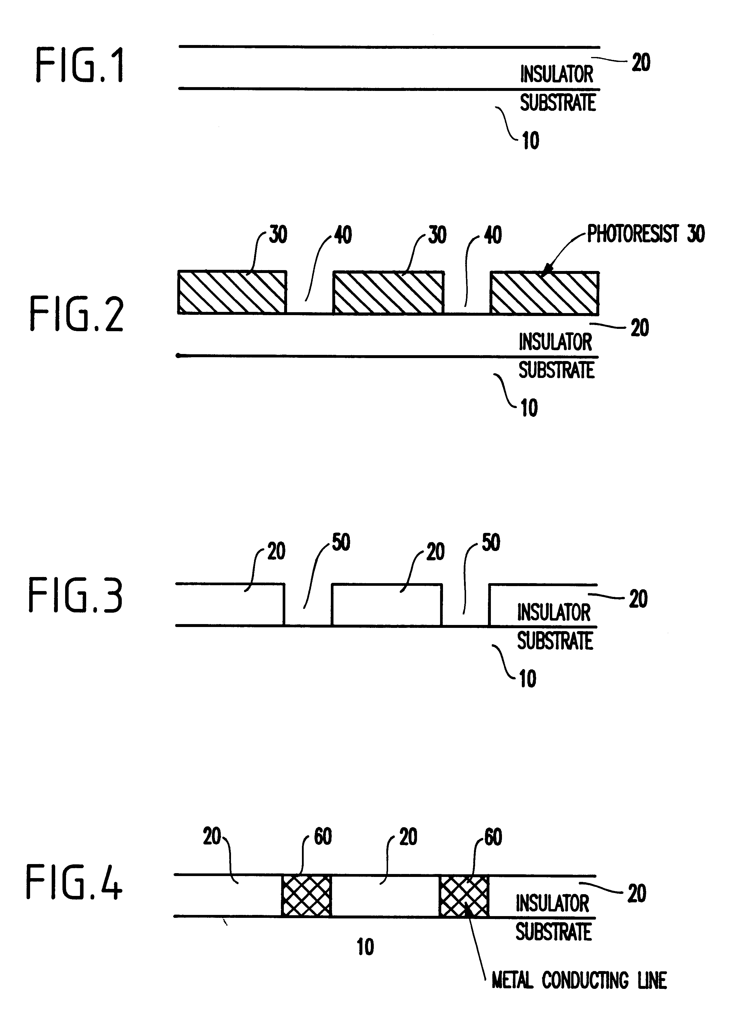 Patterning microelectronic features without using photoresists