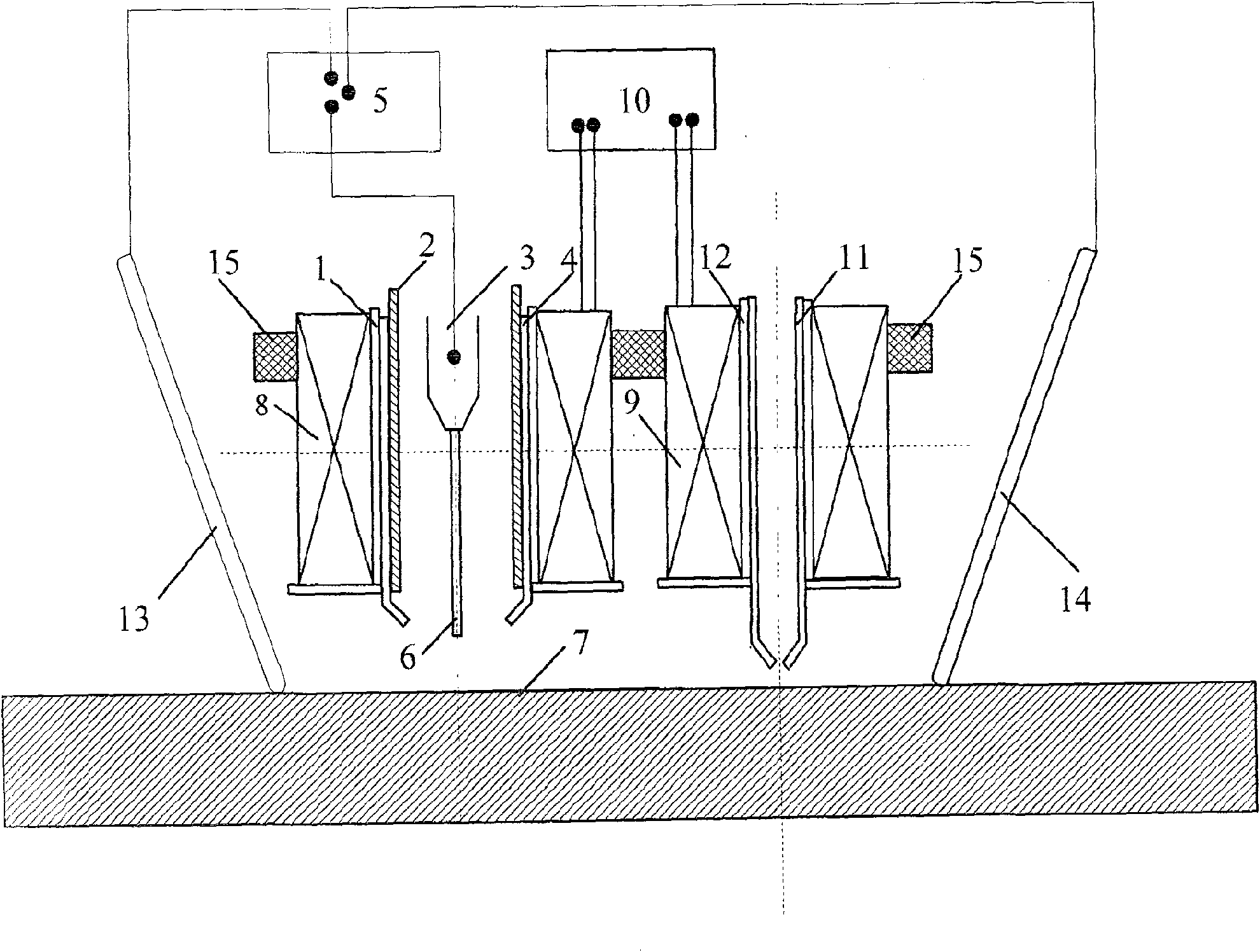 Consumable electrode surfacing method of electromagnetic complex field, and the device and extended application thereof