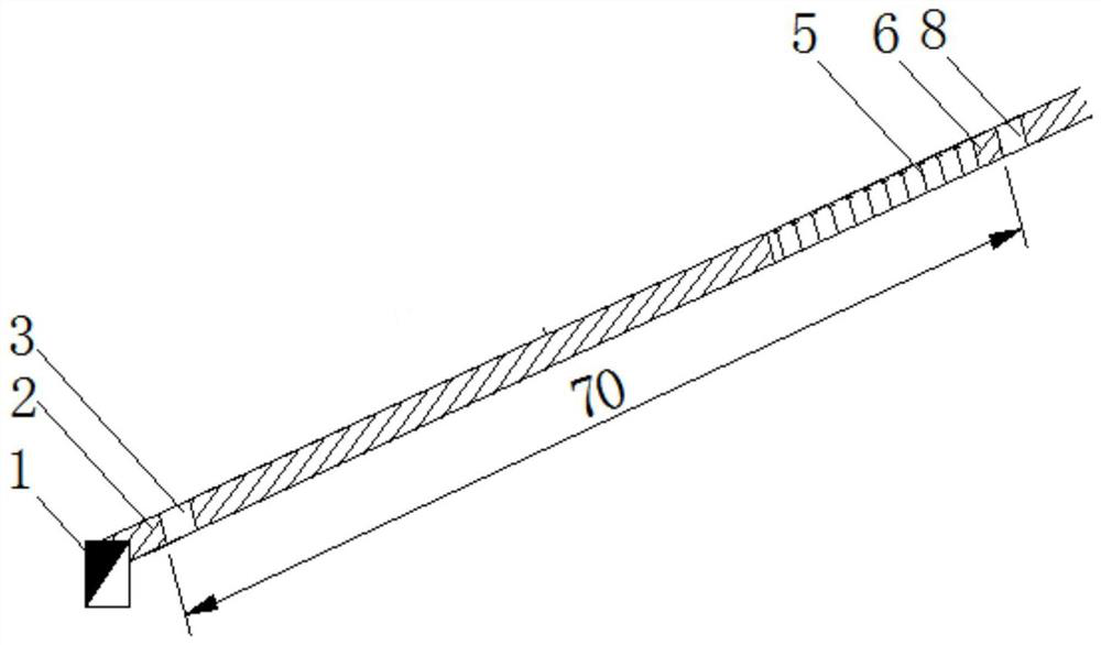 A kind of mining method of gently inclined layered extremely thin ore body in metal ore