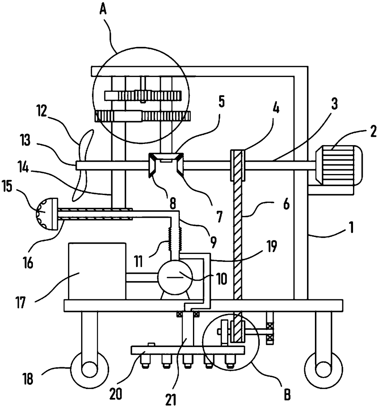 Disinfectant spraying device for municipal engineering