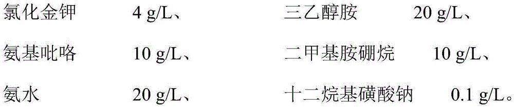 Reduced-form composite complexing non-cyanide chemical gold plating liquid and method