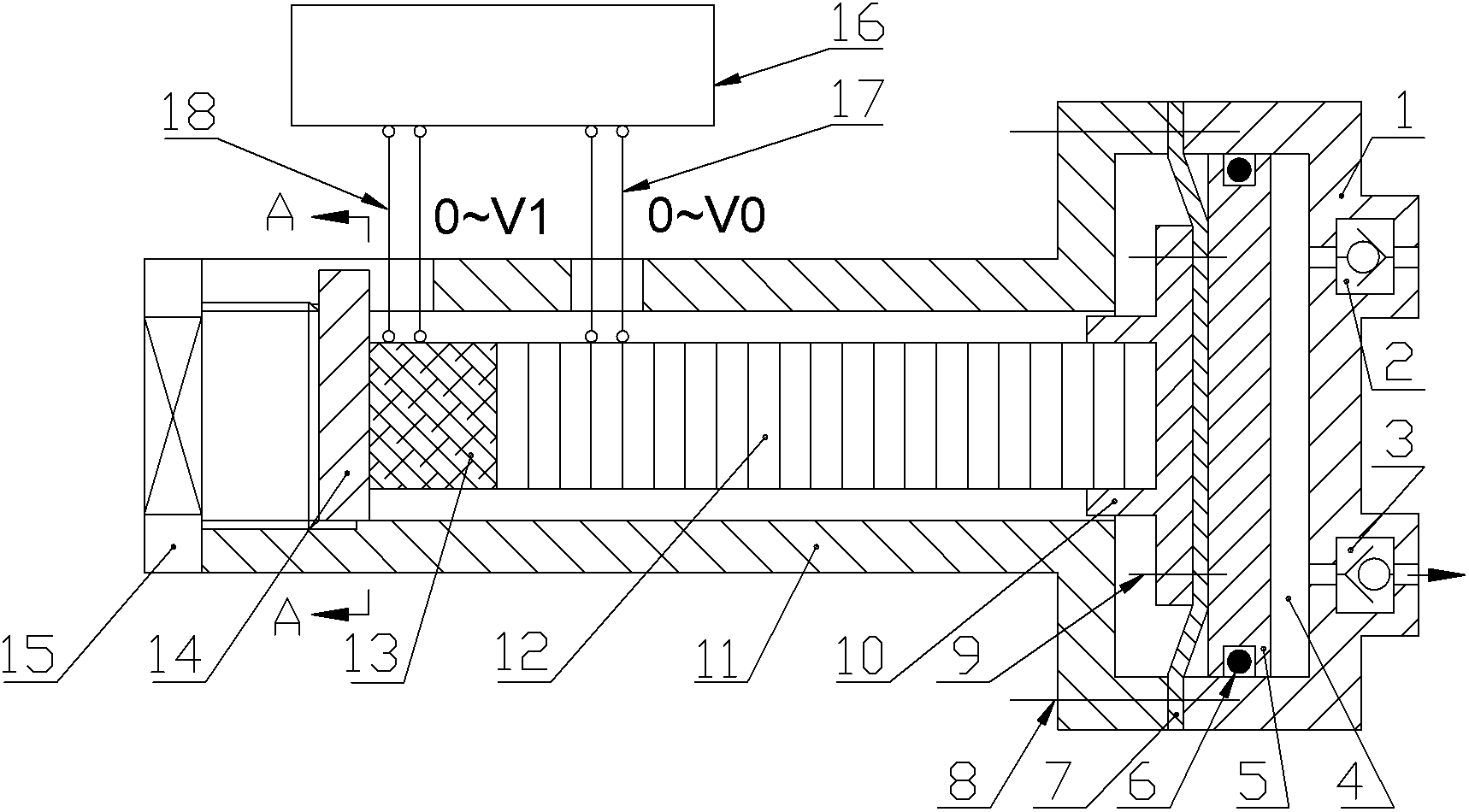 Piezoelectric stack pump provided with sensor