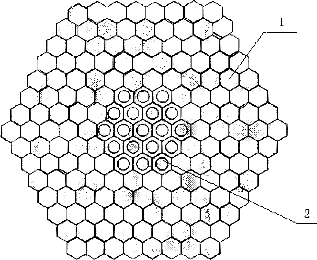 Stack core of water-cooling double-section breeding nuclear reactor as well as nuclear reactor using the same