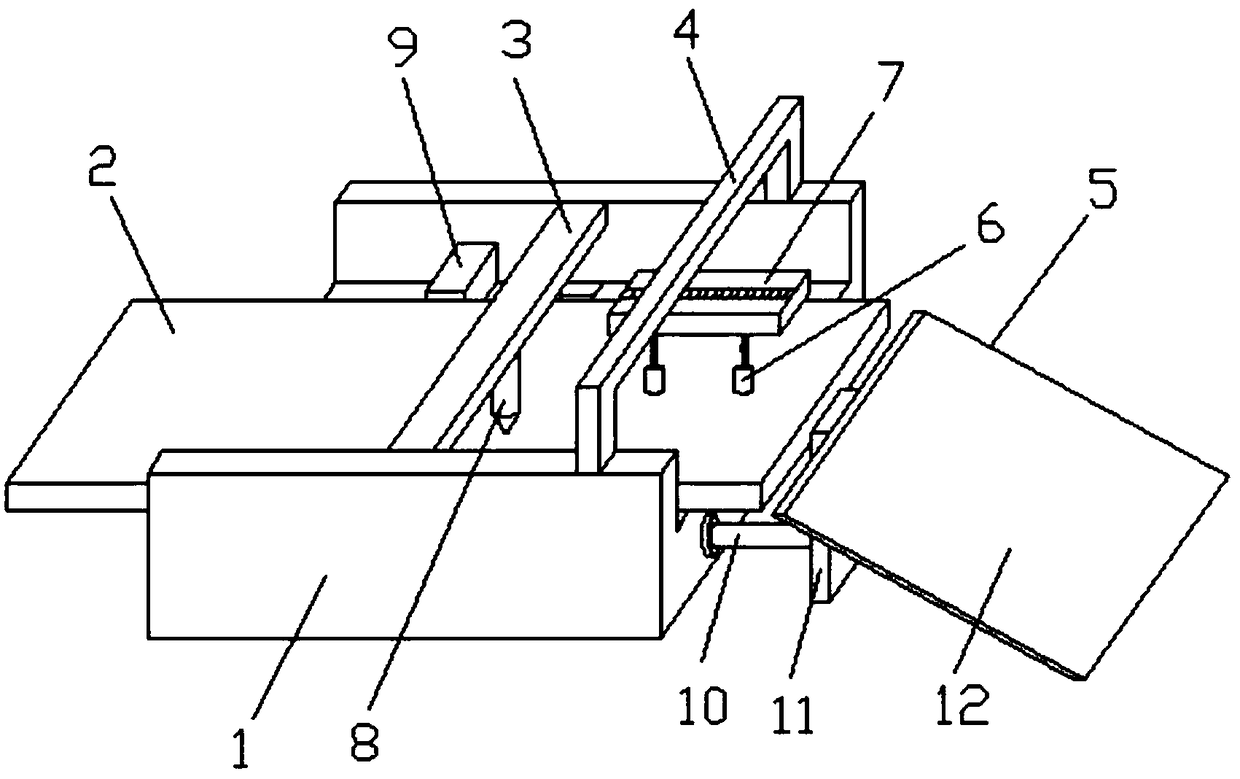 Transfer device with function of quickly decreasing temperature used for operation after laser cutting of board material on knitting machine