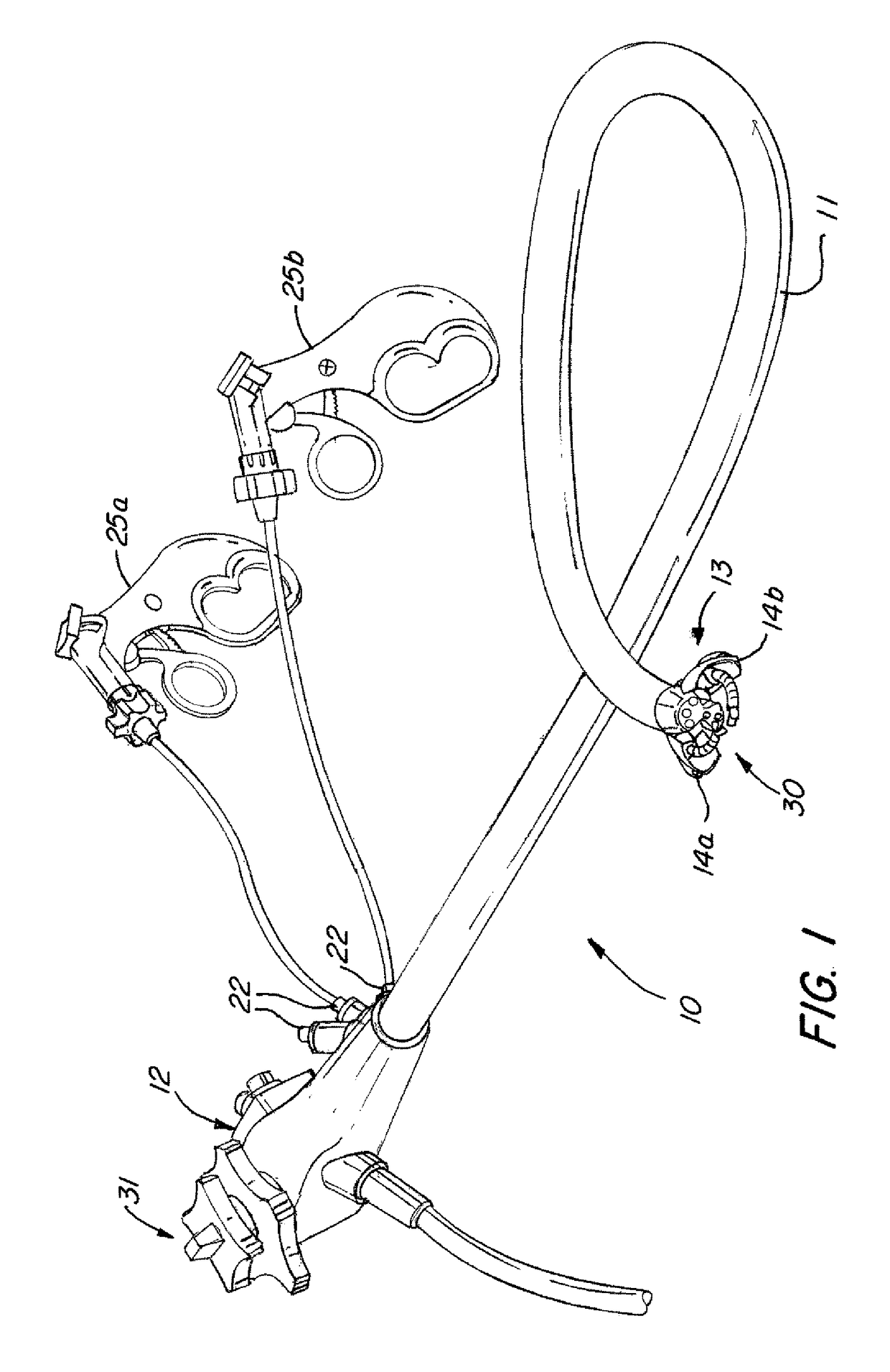 Endoscope system with pivotable arms