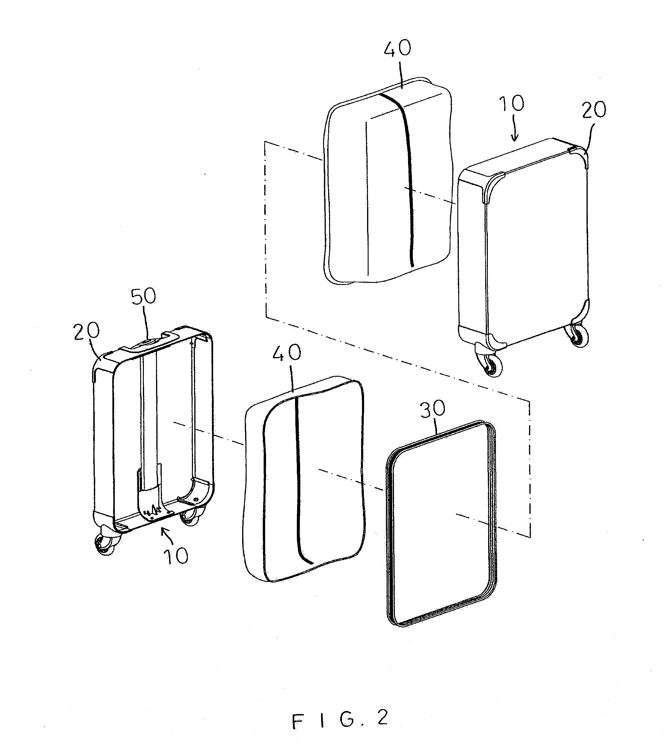 Combination Luggage that is Assembled by User