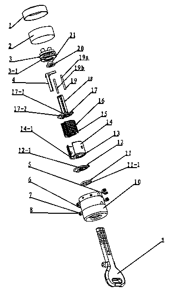 Violent-opening preventing key cylinder with rotatable blades