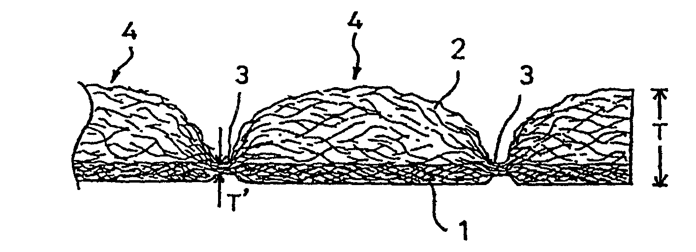 Bulky sheet material having three-dimensional protrusions