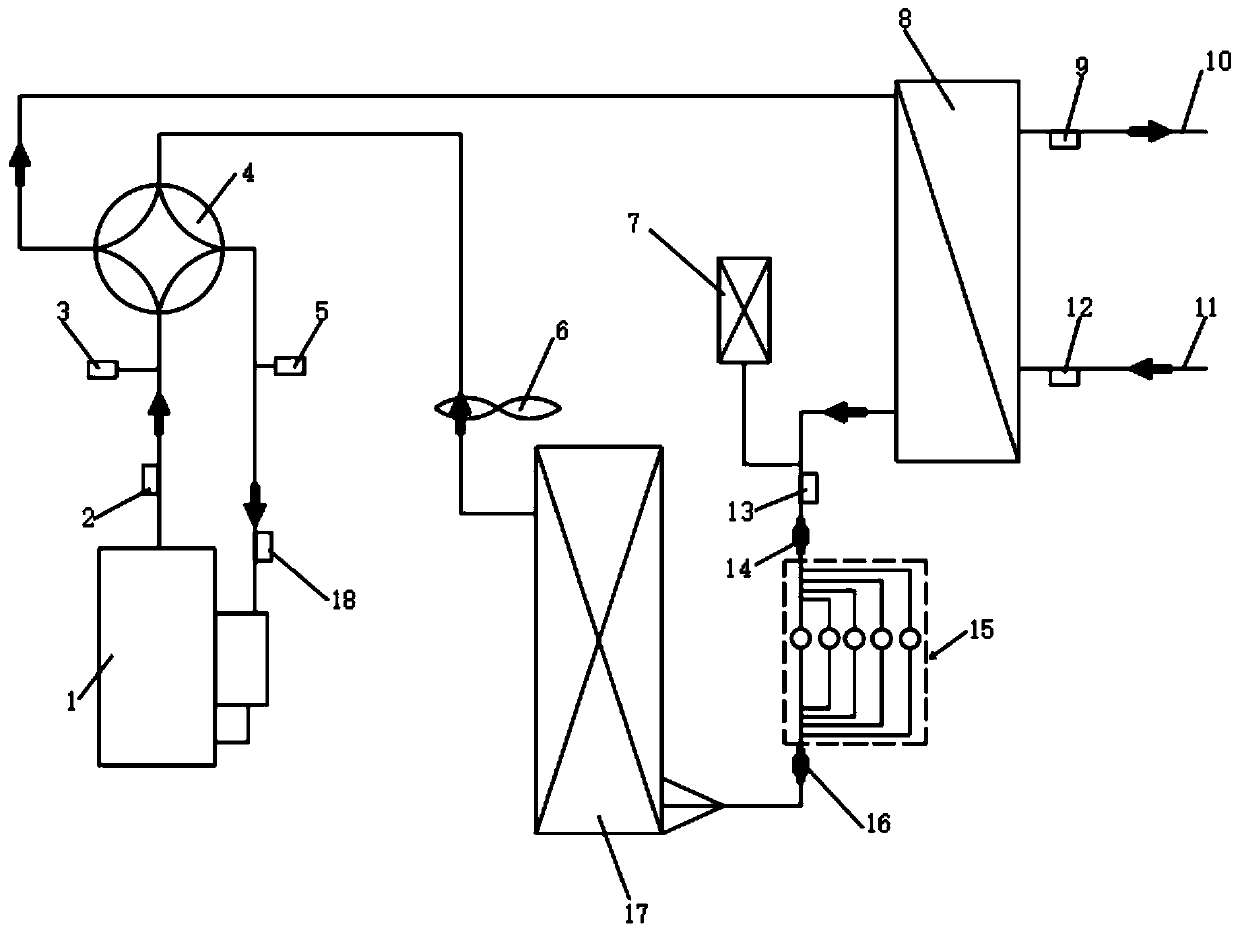 Heat-pump water heater system with five capillary tubes and control method of heat-pump water heater system