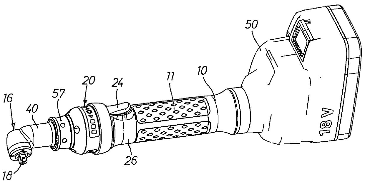 Power wrench with angle drive