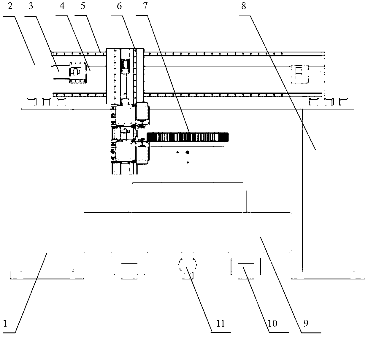 Composite efficient double-end-face chamfering machine of internal and external teeth of polar coordinates