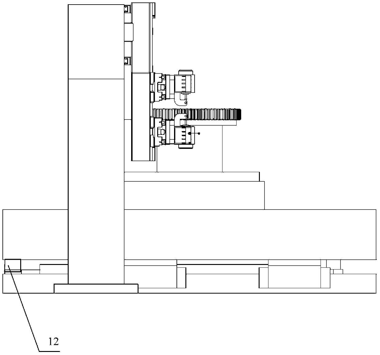 Composite efficient double-end-face chamfering machine of internal and external teeth of polar coordinates