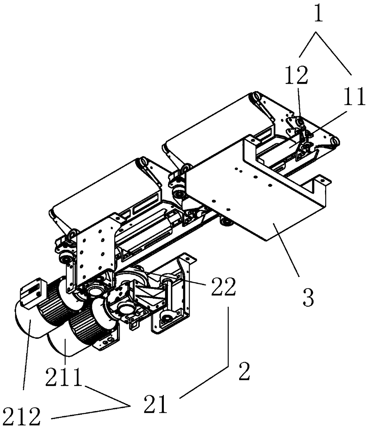 A cross-belt sorting device