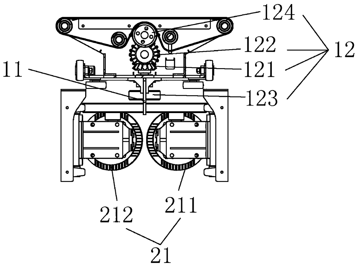 A cross-belt sorting device