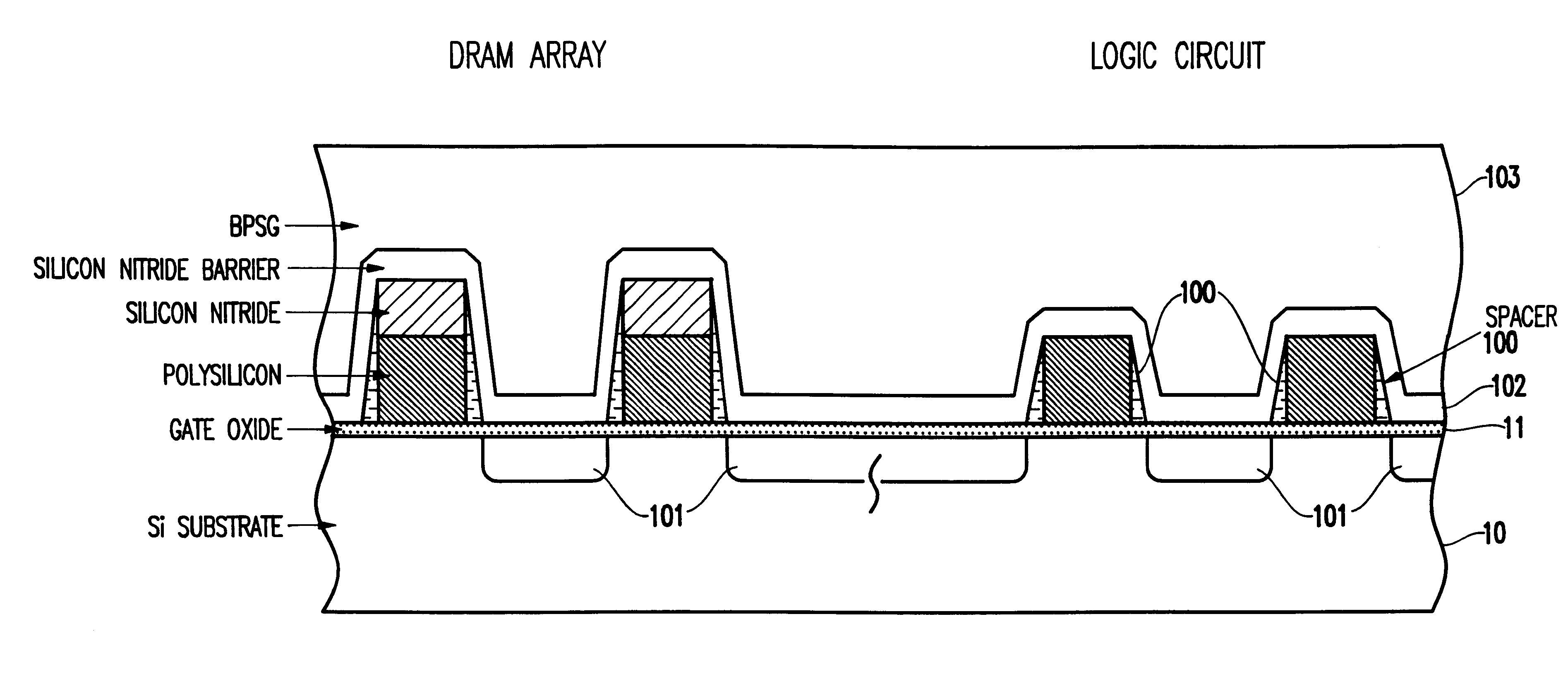 Dual layer hard mask for eDRAM gate etch process