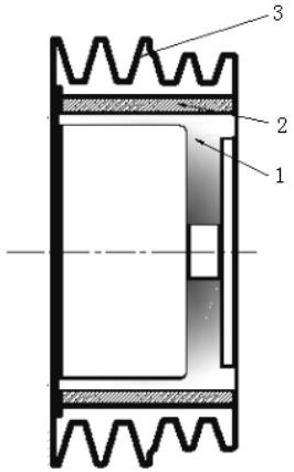 Rubber torsional vibration damper with anti-static function