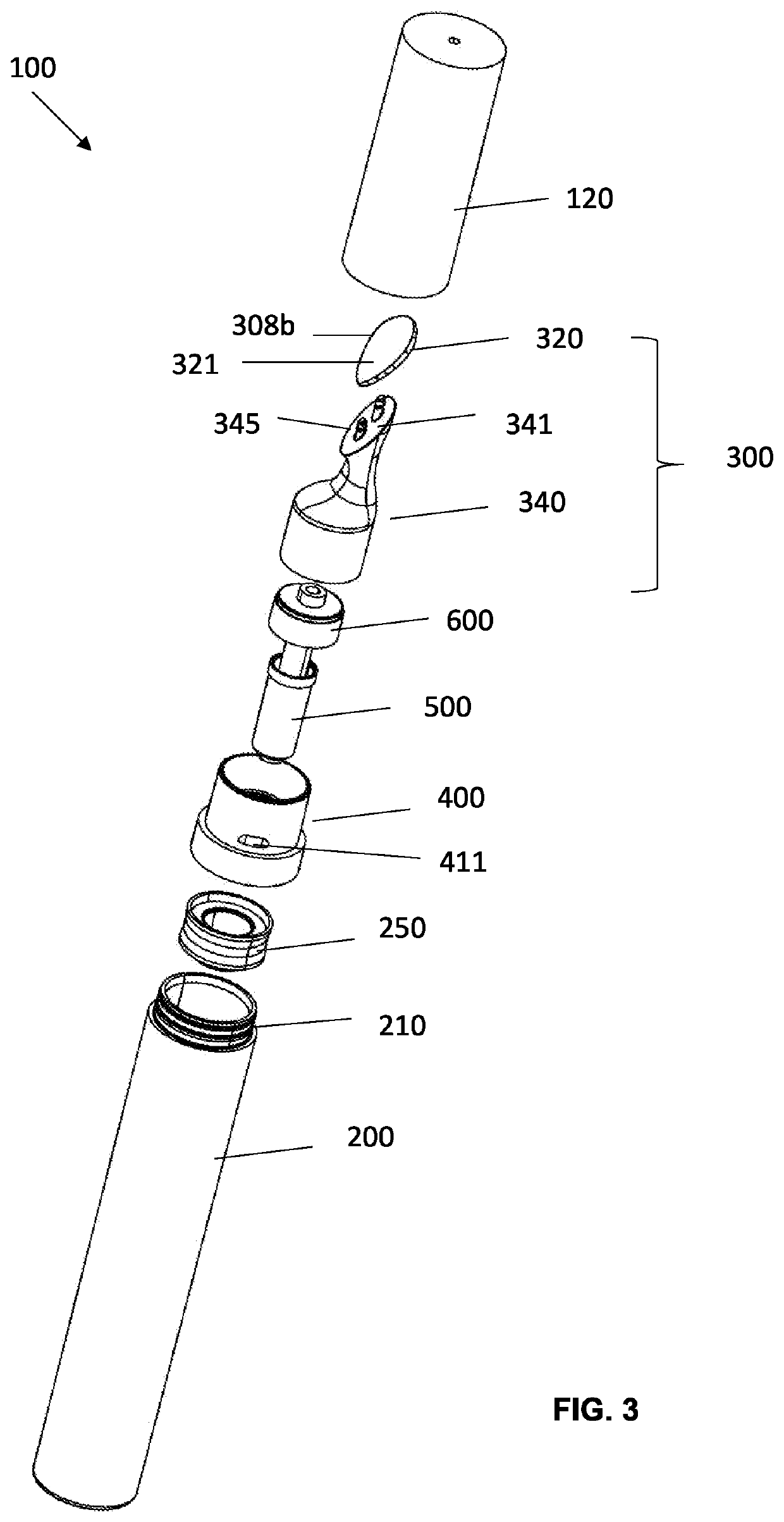 Cosmetic package for a fluid product