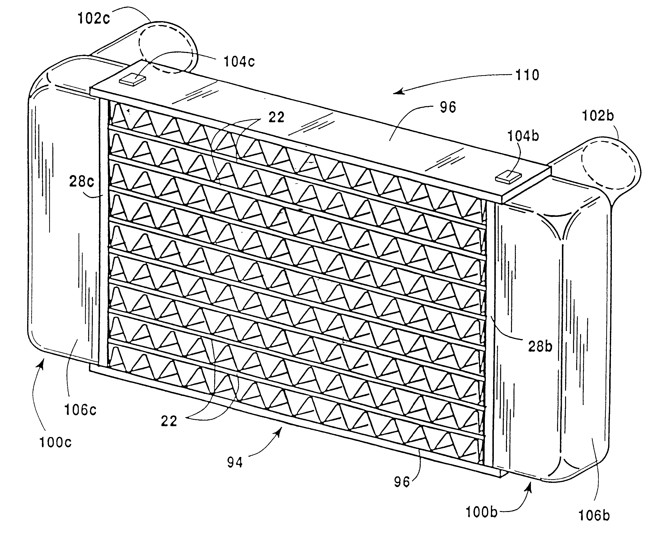 Heat exchanger assembly utilizing grommets and integral cast tanks