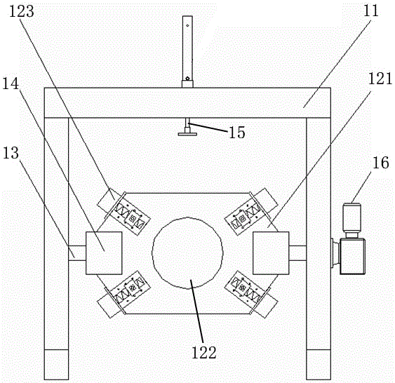 Die clamping and stripping device for epoxy resin casting workpiece