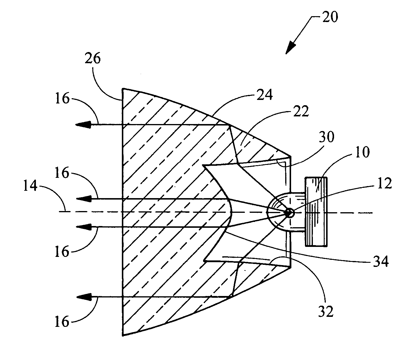 Near field lens having reduced size