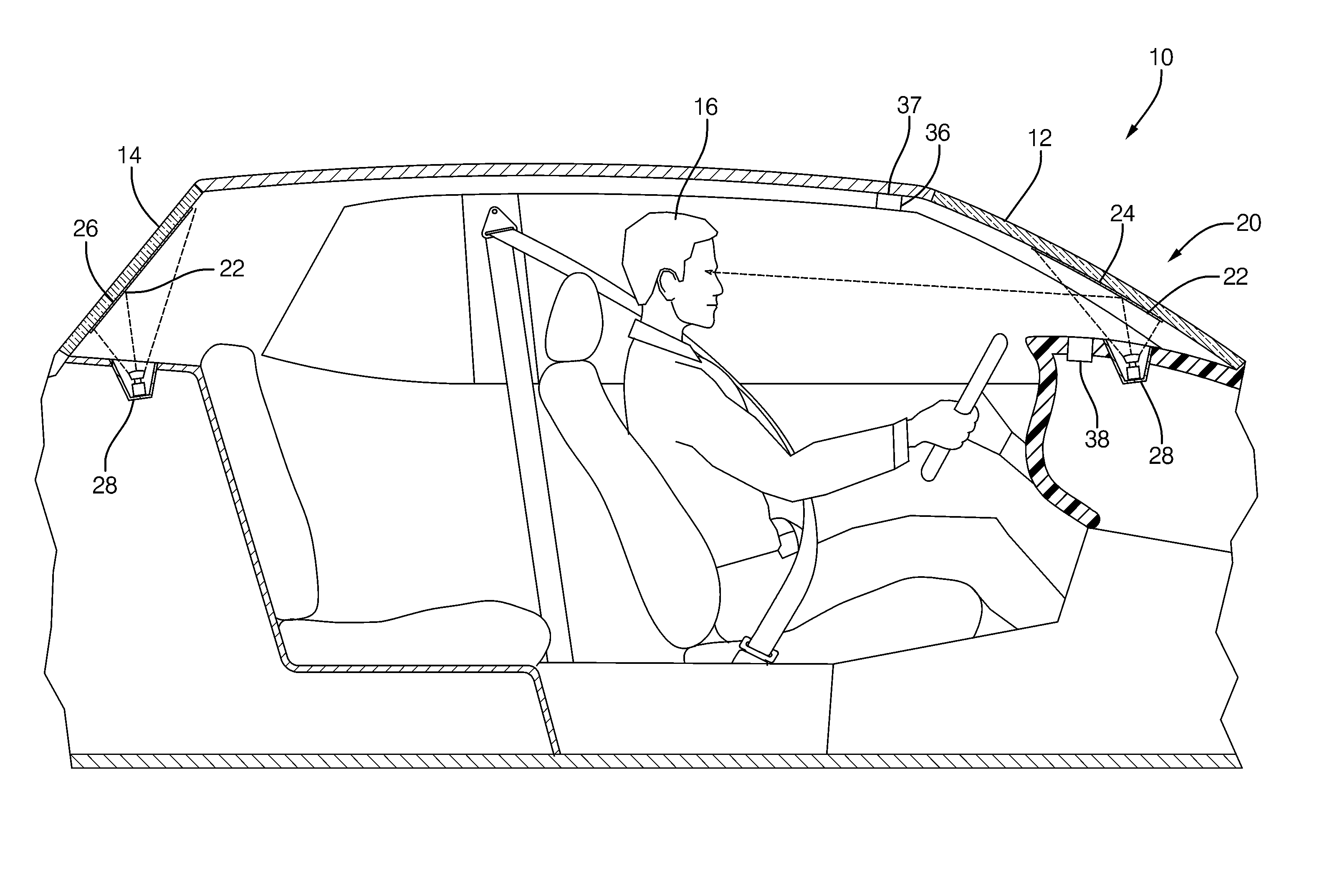 System and method of using fluorescent material to display information on a vehicle window