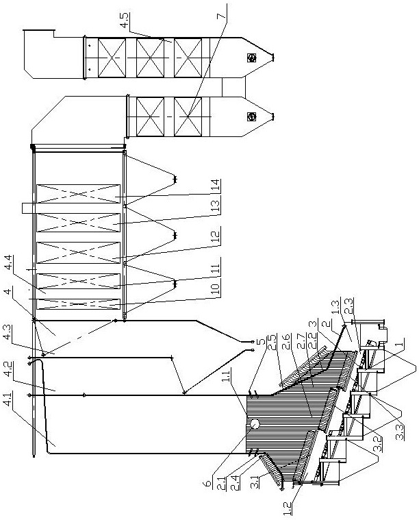 Incineration boiler integrated system for efficiently treating high-calorific-value garbage