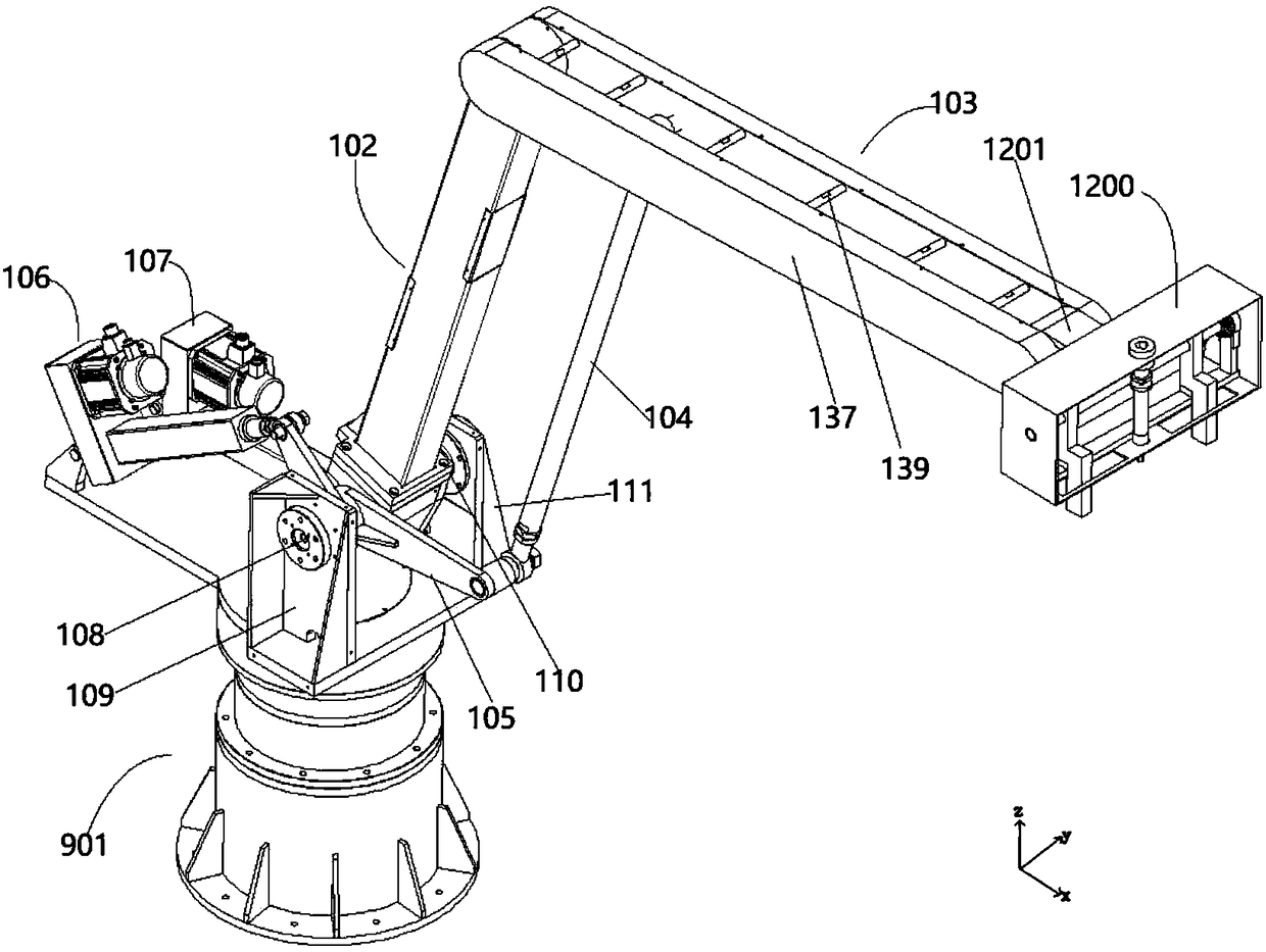 High-speed robot for positioning paint spraying