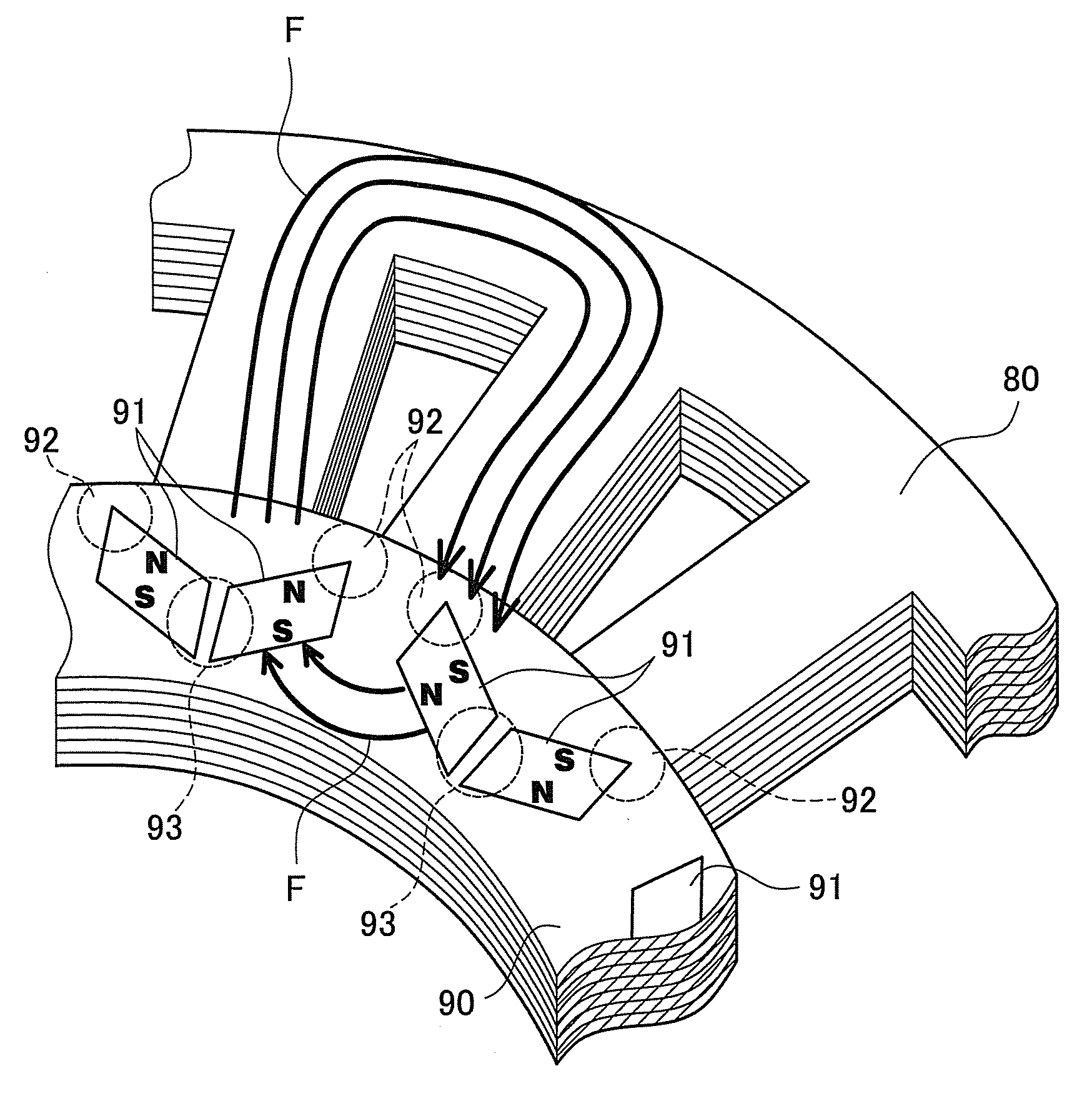 Steel having non-magnetic portion, its producing method, and revolving electric core