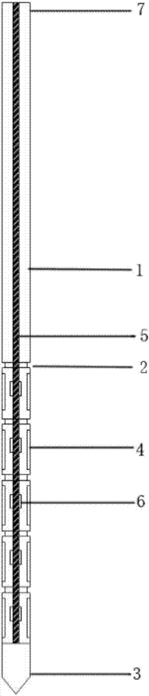 In-situ test apparatus and test method of thermal conductivity of soil and geothermic gradient