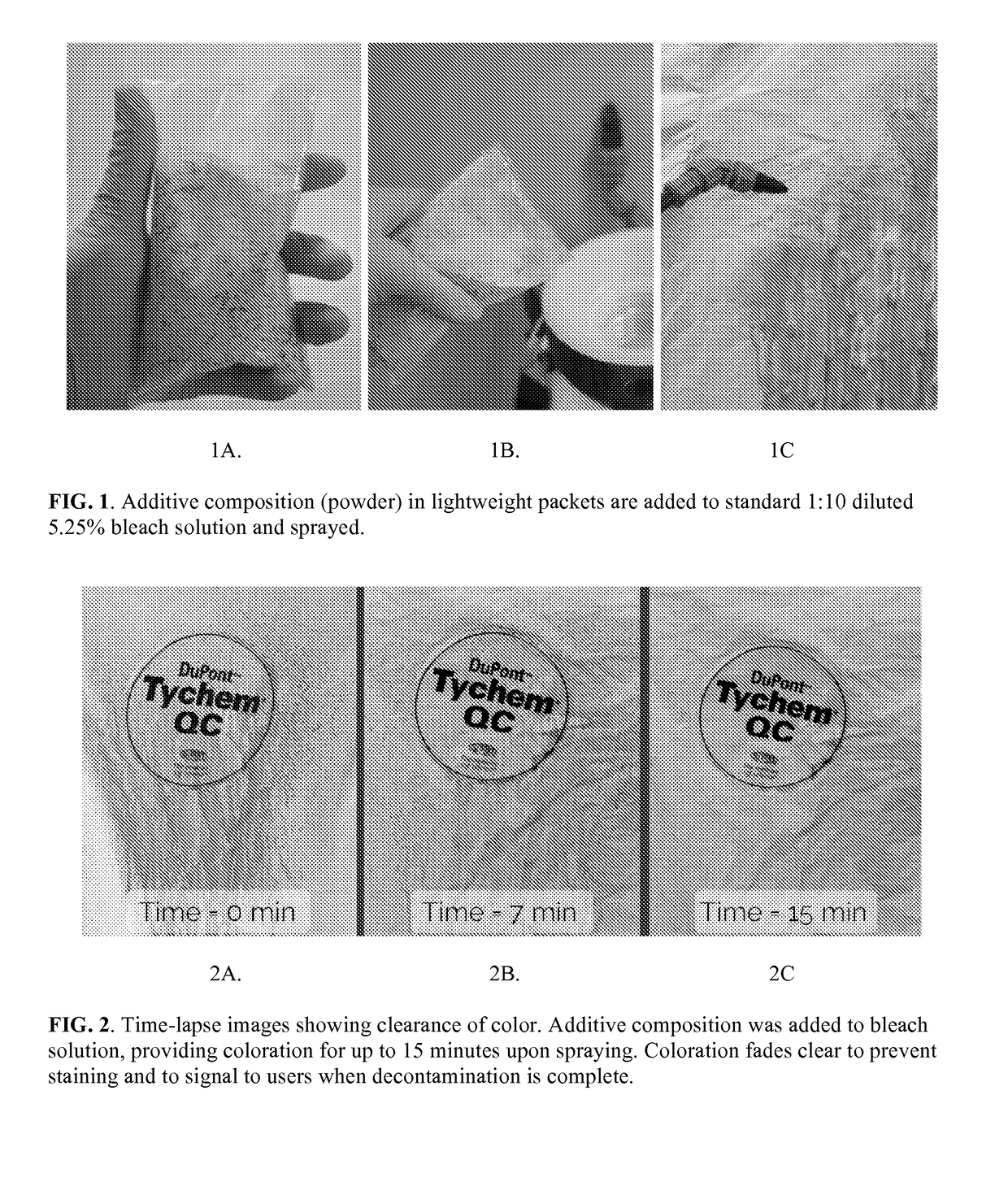 Additive compositions for pigmented disinfection and methods thereof