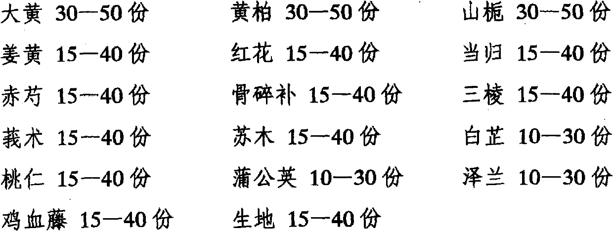 Medicament for treating acute tendon and muscle injuries and preparation method thereof