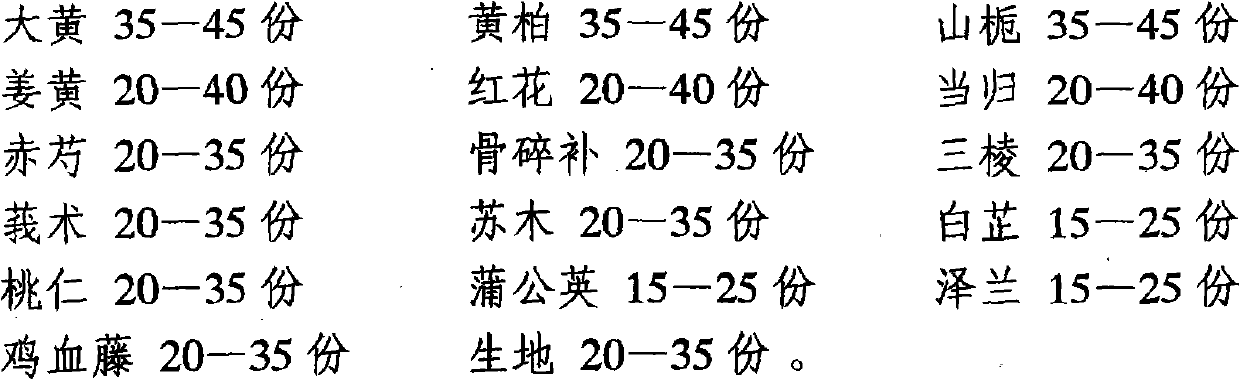 Medicament for treating acute tendon and muscle injuries and preparation method thereof