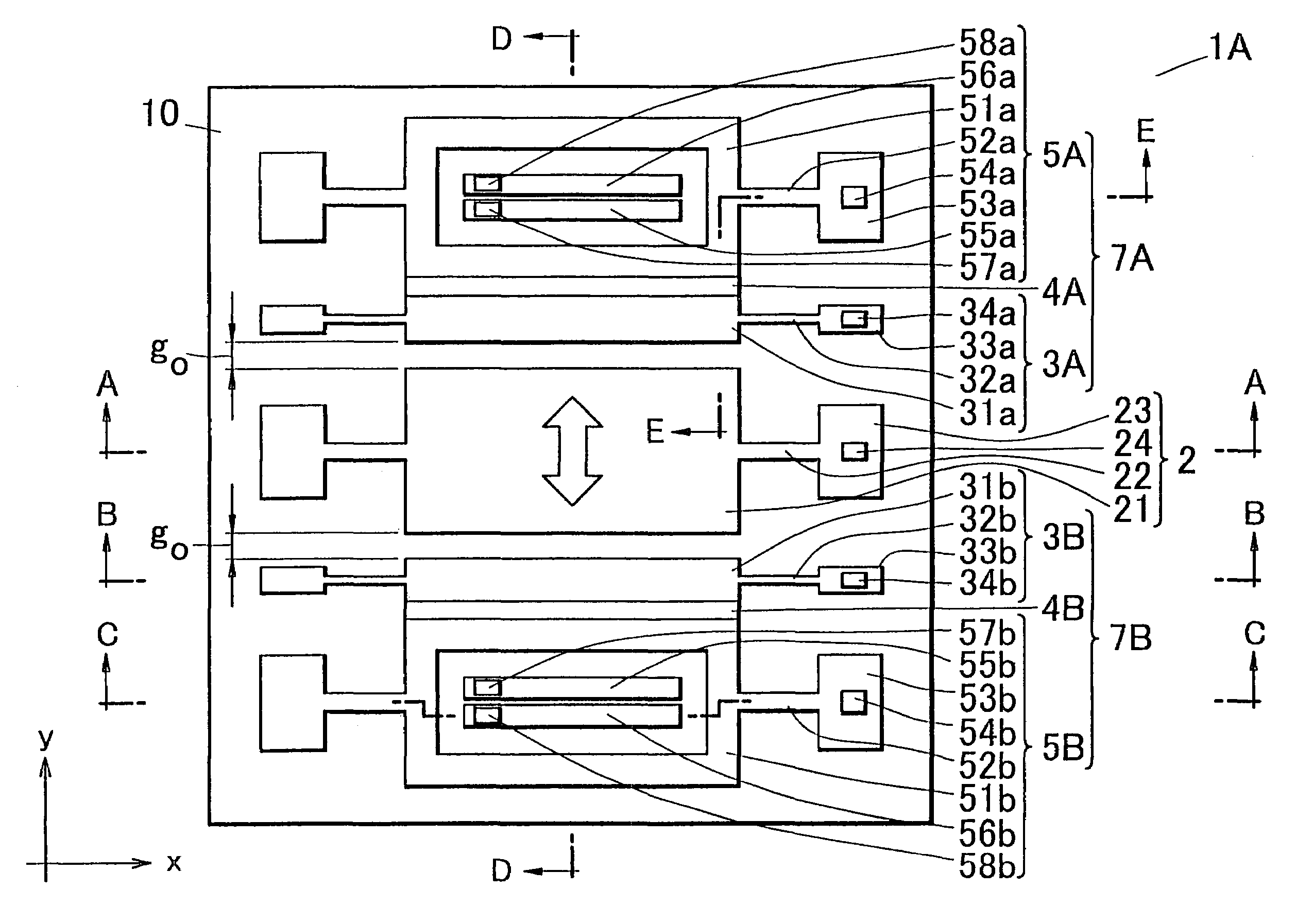 Capacitance-type inertial detecting device