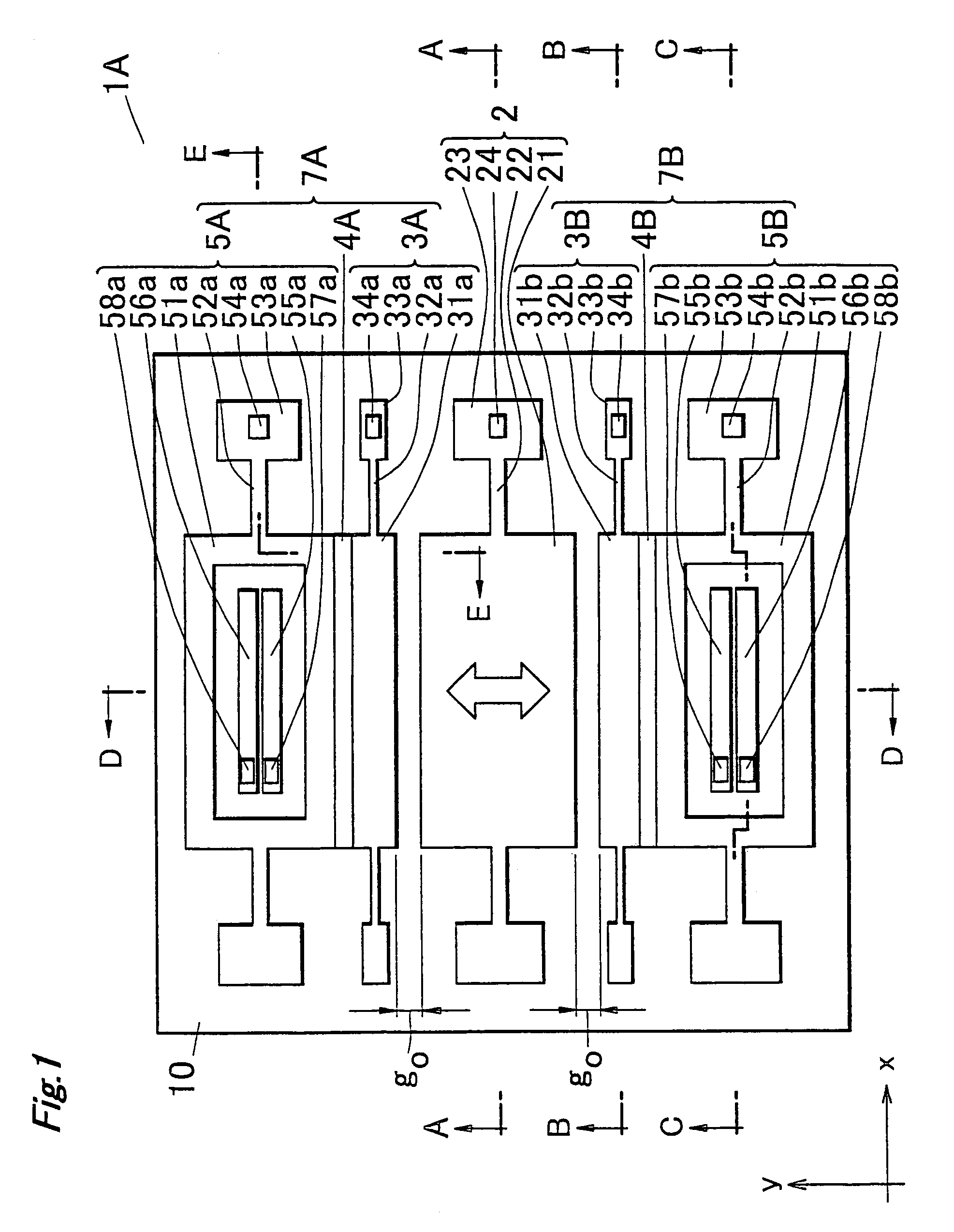 Capacitance-type inertial detecting device