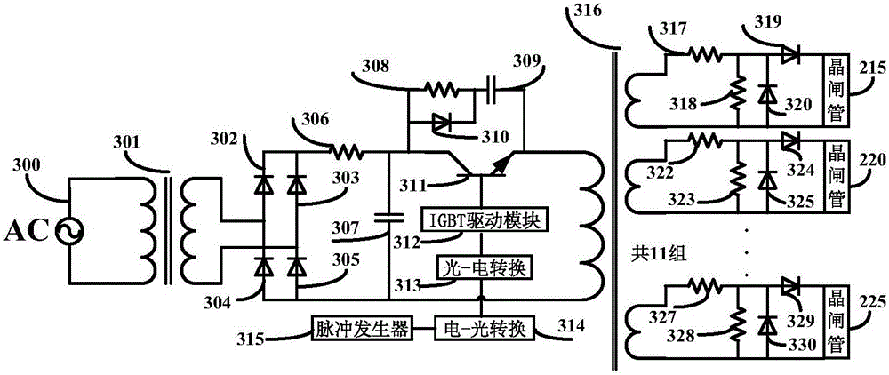 High-voltage pulse power supply for synchronous discharge of multiple spark plasma synthetic jet actuators