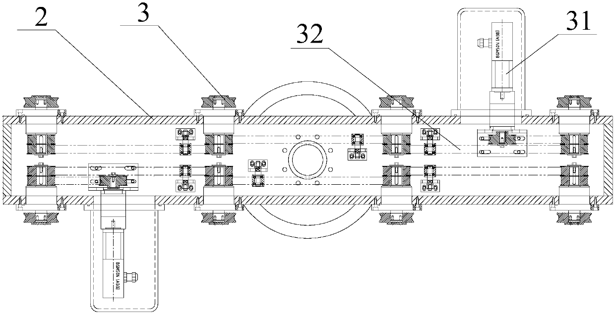 Conveying and rotating device for double-sided glass coating