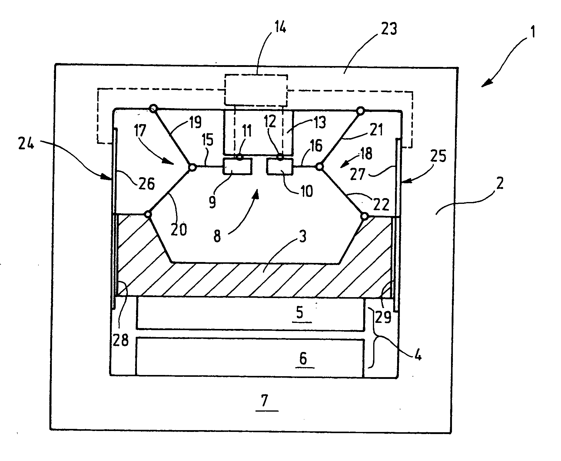 Servo press with elbow lever drive