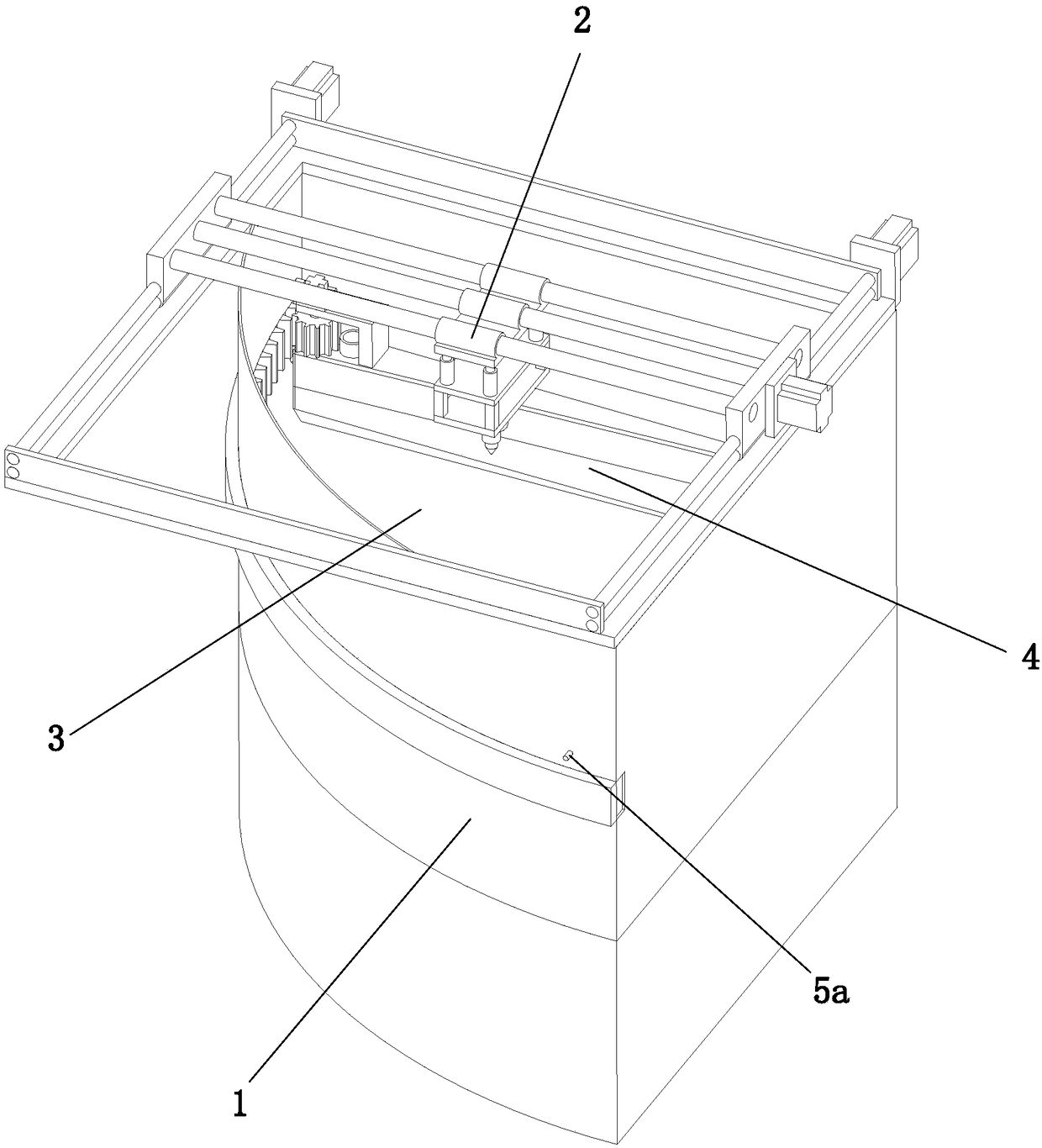 Powder laying mechanism of 3D printer of fan-shaped structure