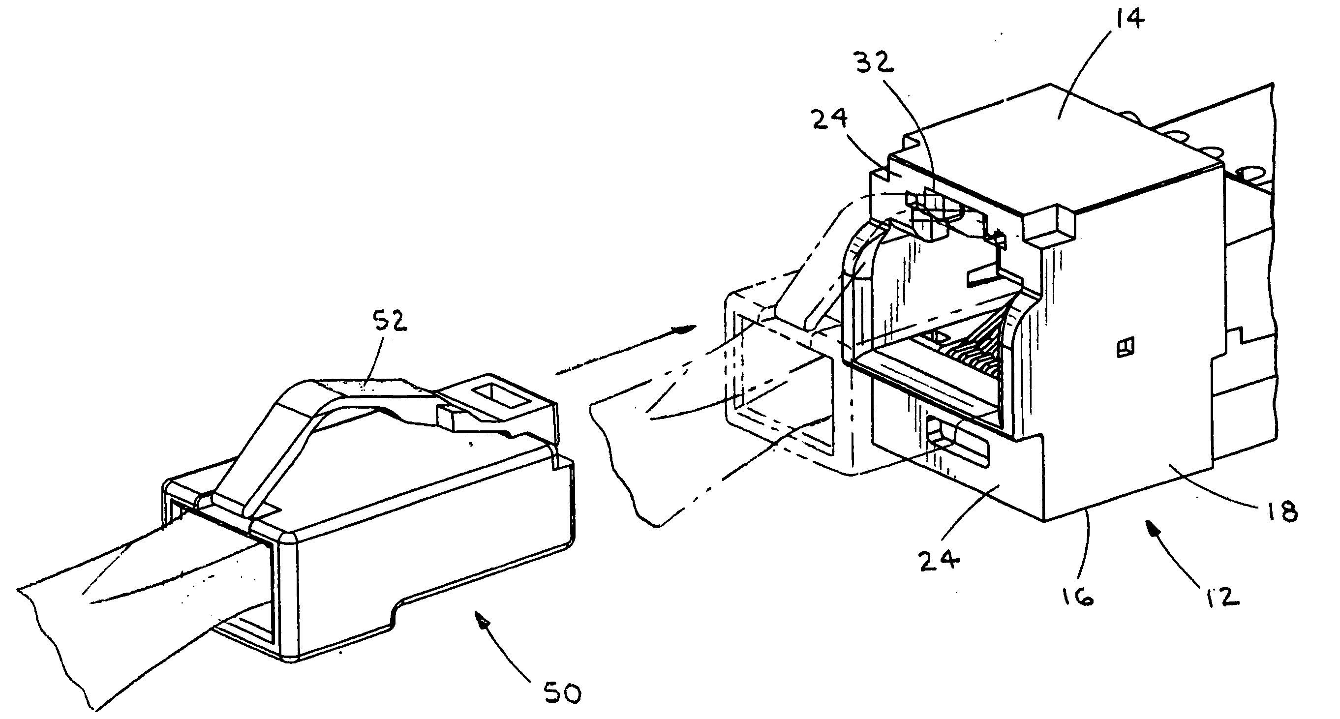 Connector door having overtravel stops