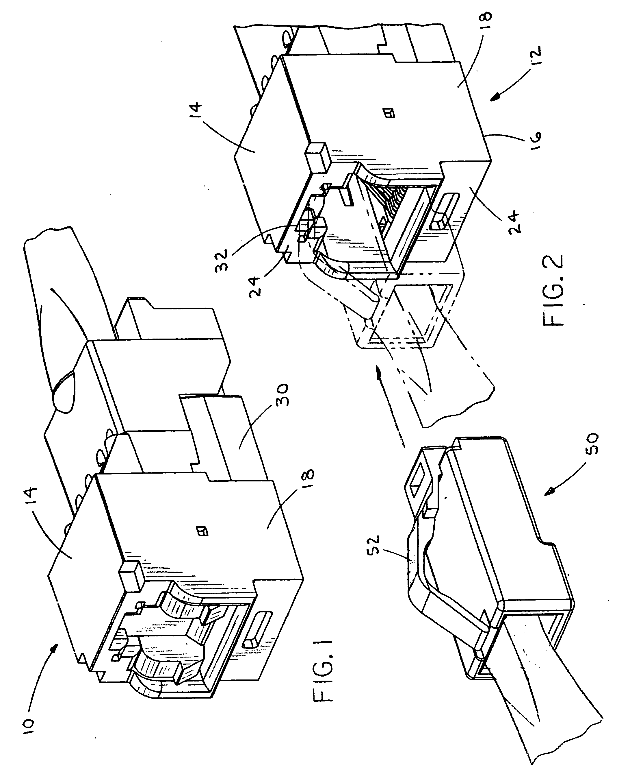 Connector door having overtravel stops