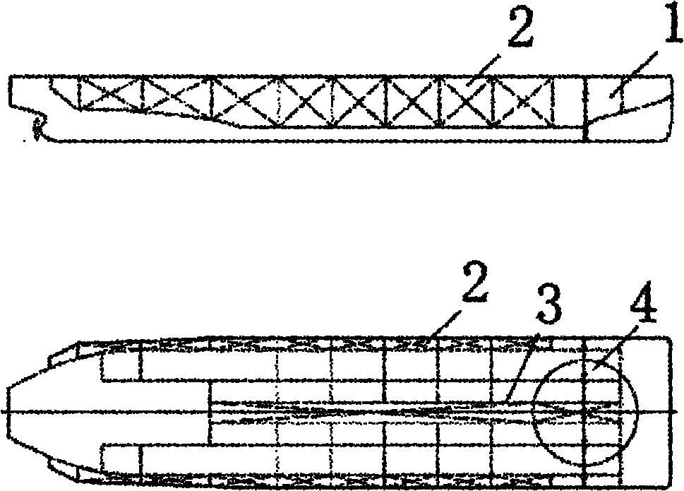 Modification method of large-scale crane ship