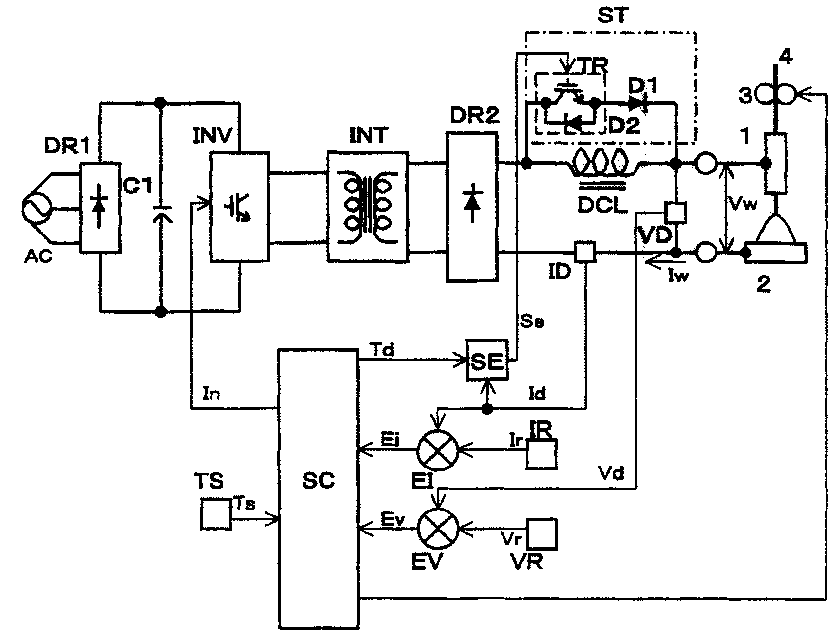 Electrode fused arc welding machine