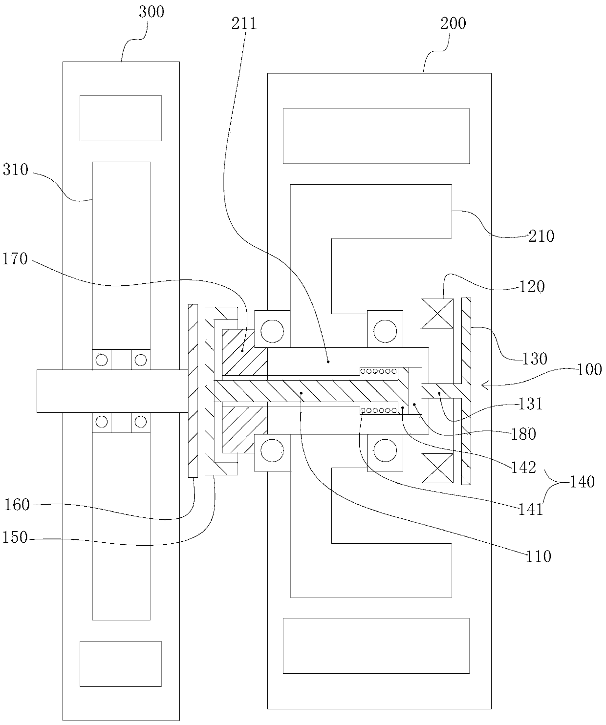 Electromagnetic tooth embedding type clutch and two-motor hybrid power system